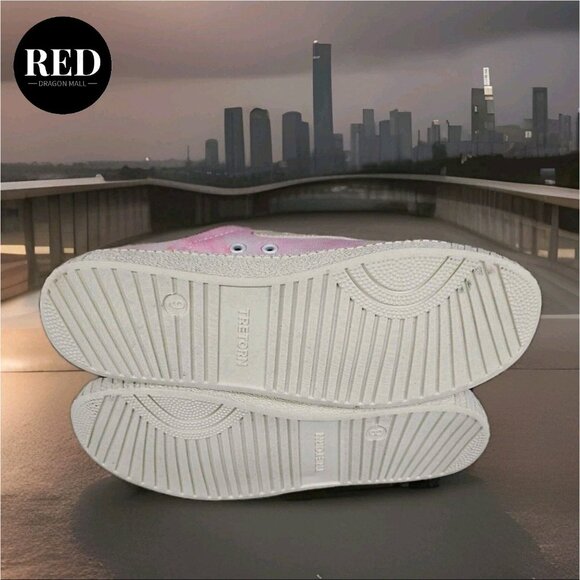 Tretorn Lace up Sneaker Mules Easy Nylite Canvas Pink White Dye - Women's Size 9 - Picture 7 of 15